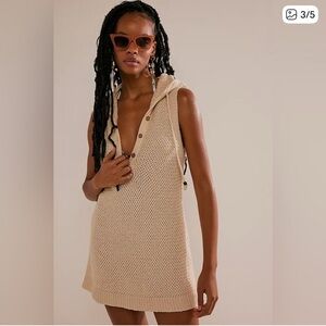Free People Beach Ainsley Hooded crocheted dress NWOT